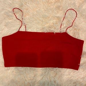 Red Cropped Camisole Top